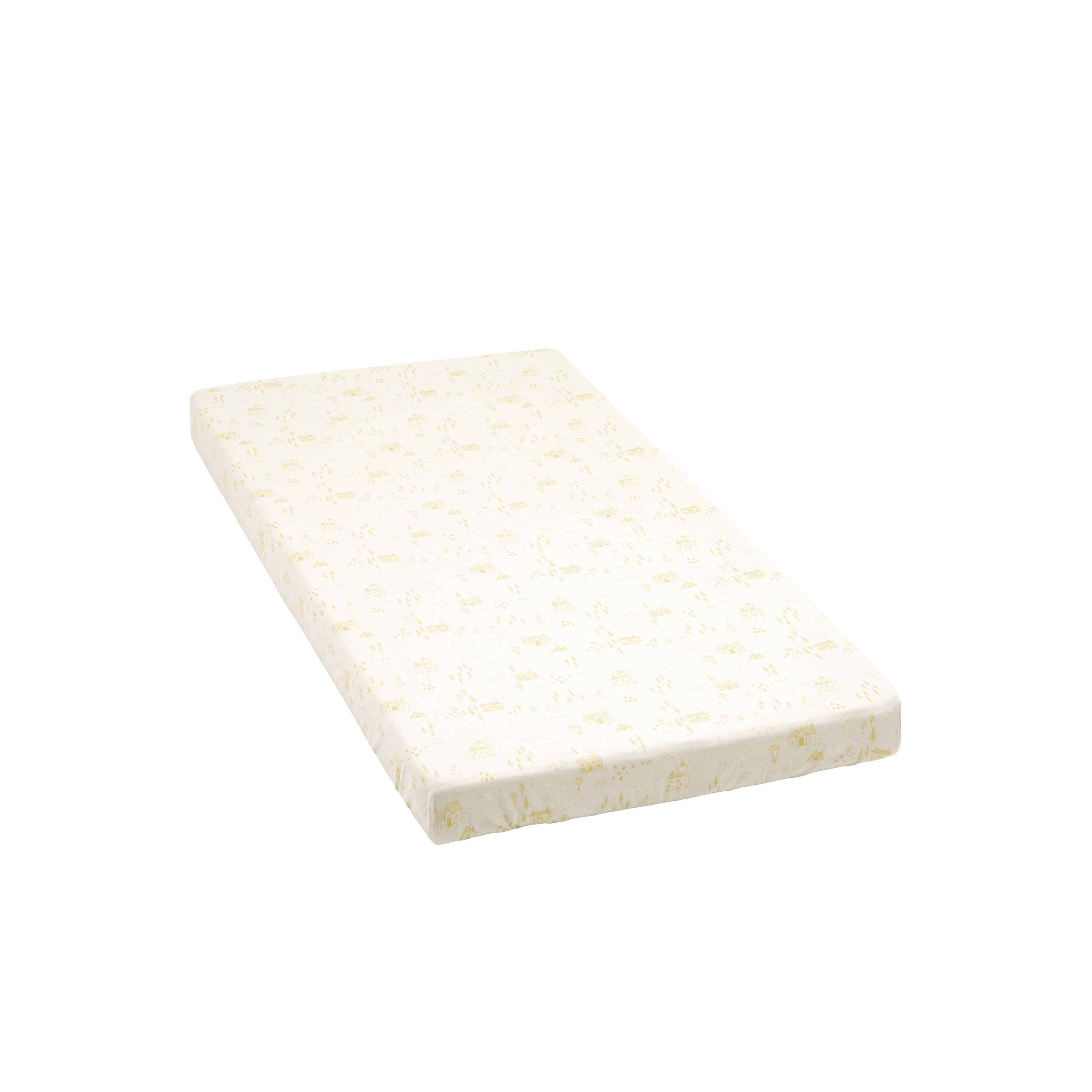 Stokke® Nighti™ Bed Fitted Sheet. Sunset Yellow Map. 60x120cm.